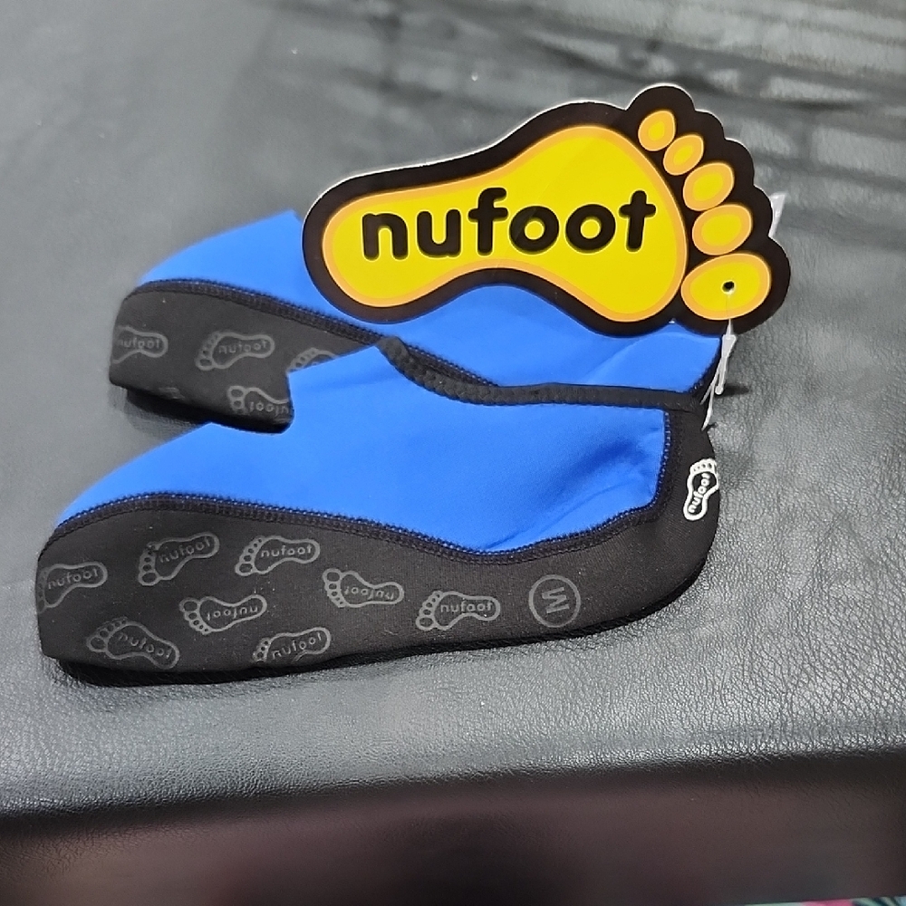 NUFOOT BLUE and BLACK SLIPPERS